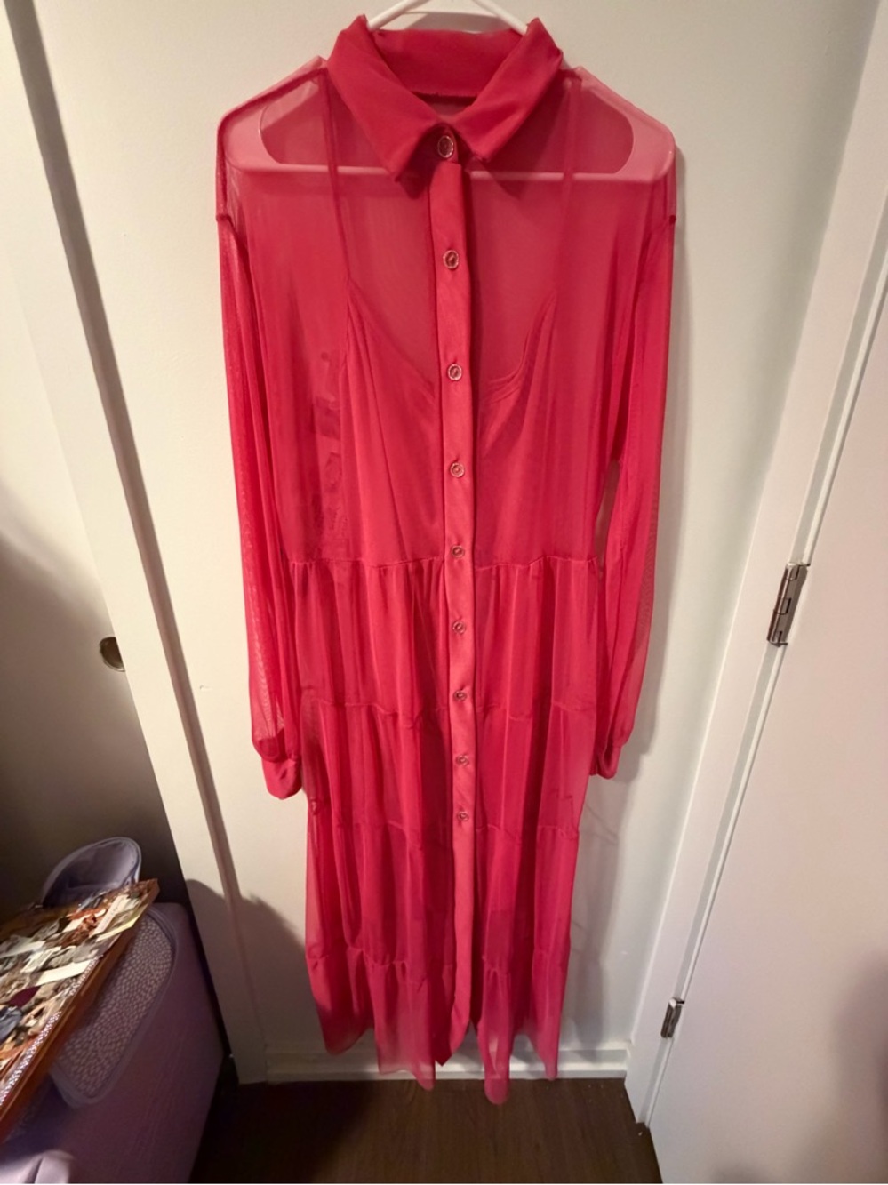 Pink Dress With Glitter Buttons